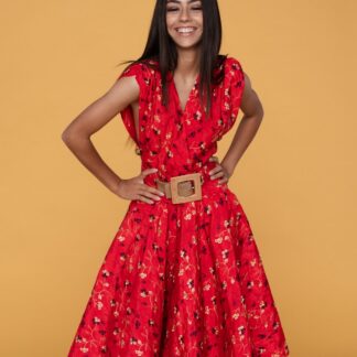 Vestido Midi Lino con Cinturón Ajustable